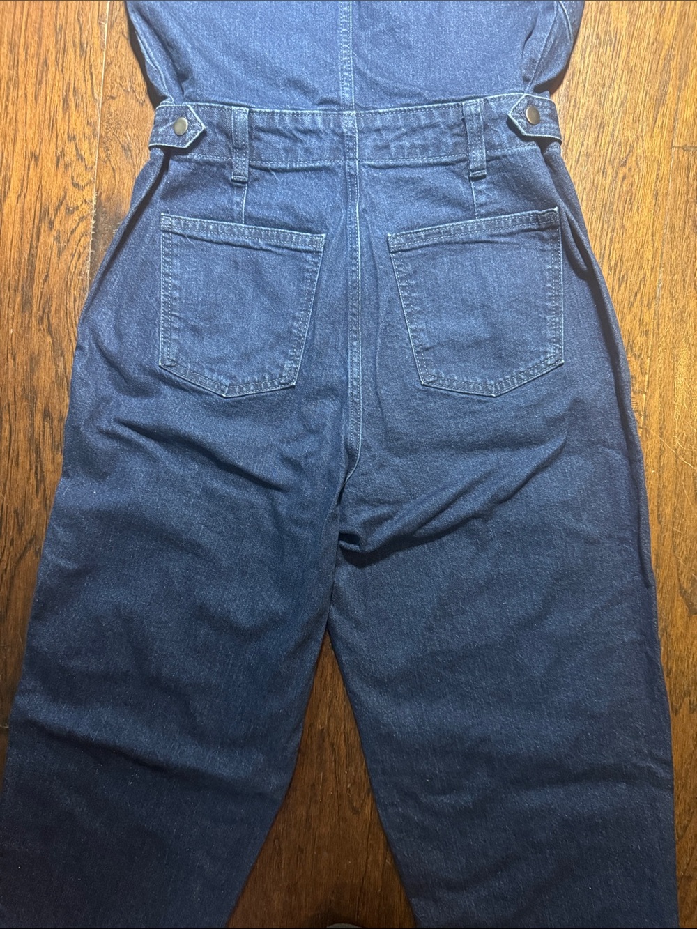 Universal Thread Blue Denim‎ Sleeveless Zip Jumpsuit Pockets Adjustable Waist 4 - Picture 5 of 12